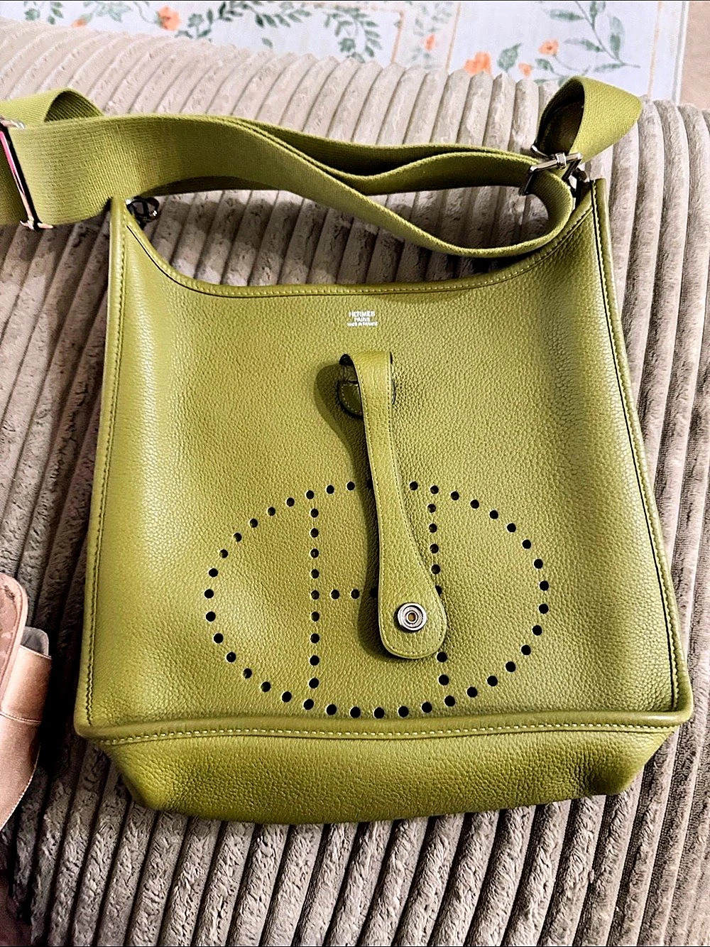 Hermès Evelyne TPM Green Shoulder Bag